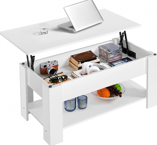 Meja kerja dengan penyimpanan terintegrasi di bawah permukaan meja